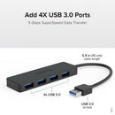 Plugable Technologies USB3-HUB4A interface hub USB 3.2 Gen 1 (3.1 Gen 1) Type-A 5000 Mbit/s Black