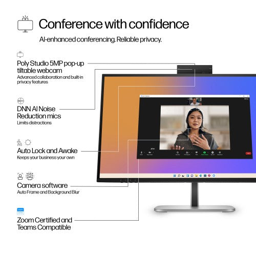 HP Series 5 Pro 27 inch QHD USB-C Conferencing Monitor - 527pm