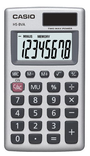Casio HS-8VA calculator Pocket Basic Gray, White