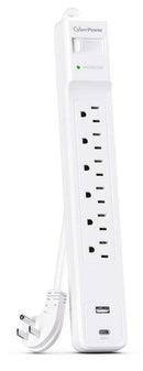 CyberPower CSP604UCW surge protector White 6 AC outlet(s) 125 V 48" (1.22 m)