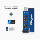 iStorage datAshur Pro USB flash drive 8 GB USB Type-A 3.2 Gen 1 (3.1 Gen 1) Blue
