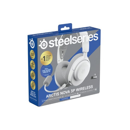 Steelseries Arctis Nova 3P Headset Wireless Head-band Music/Everyday Bluetooth White