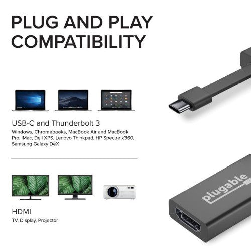 Plugable Technologies USBC-THDMI USB graphics adapter 3840 x 2160 pixels Black
