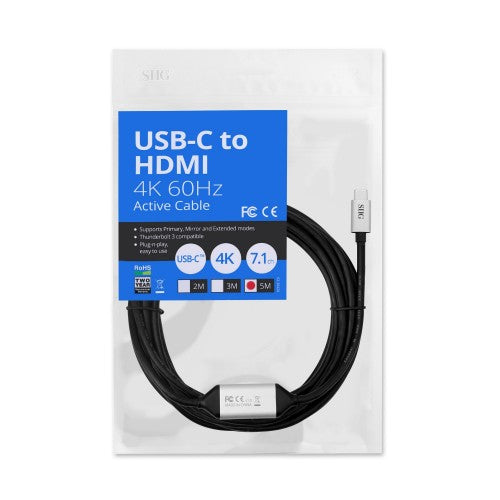 Siig CB-TC0511-S1 video cable adapter 196.9" (5 m) HDMI USB Type-C Black