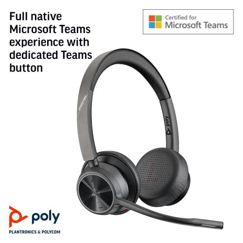 Poly Voyager 4320 Microsoft Teams Certified USB-A Headset +BT700 dongle