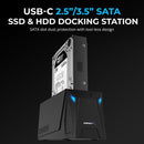 Sabrent DS-UC1B storage drive docking station USB 3.2 Gen 2 (3.1 Gen 1) Type-C Black