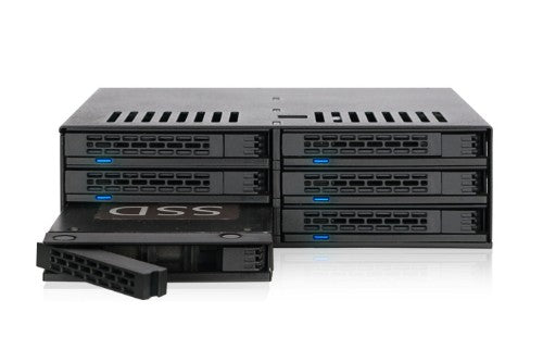 Icy Dock MB326SP-B disk array 0 TB Rack (1U) Black