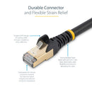 StarTech.com C6ASPAT12BK networking cable Black 145.7" (3.7 m) Cat6a