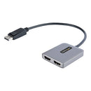 StarTech.com MST14DP122HD video cable adapter 11.8" (0.3 m) DisplayPort 2 x HDMI Black, Gray