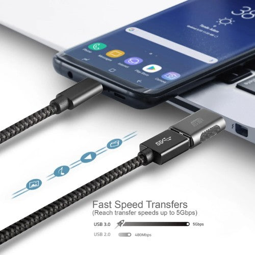 Adesso ADP-300-04 cable gender changer USB-C USB-A Gray