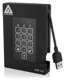 Apricorn Aegis Padlock Fortress 500GB external hard drive 5400 RPM USB Type-A 3.2 Gen 1 (3.1 Gen 1) Black