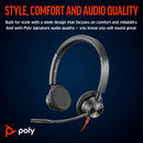 Poly Blackwire 3325 Stereo USB-C Headset +3.5mm Plug +USB-C/A Adapter