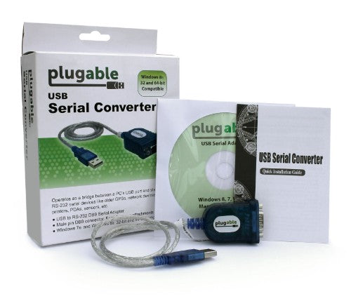 Plugable Technologies PL2303-DB9 serial cable Blue, Silver 23.6" (0.6 m) USB Type-A DB-9