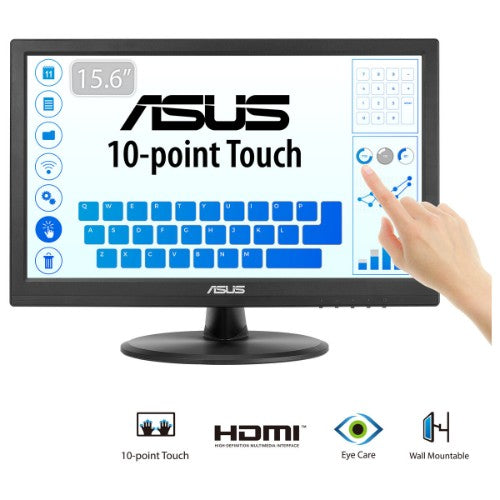 ASUS VT168HR computer monitor 15.6" 1366 x 768 pixels WXGA LED Touchscreen Black