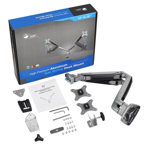 Siig CE-MT2E12-S1 monitor mount / stand 32" Silver Desk