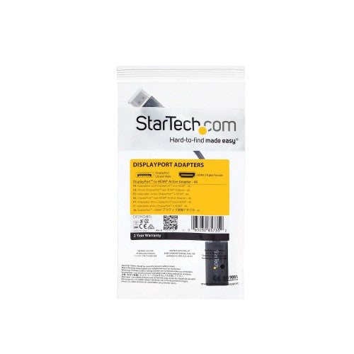 StarTech.com DP2HD4KS video cable adapter 5.91" (0.15 m) DisplayPort HDMI Type A (Standard) Black