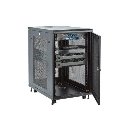 StarTech.com RK1833BKM rack cabinet 18U Freestanding rack Black