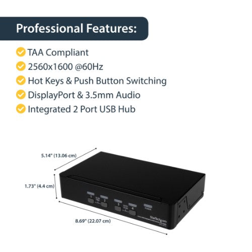 StarTech.com SV431DPUA KVM switch Black