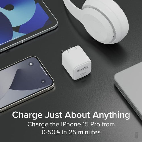 Plugable Technologies PS-30C1W mobile device charger Universal White AC Fast charging Indoor