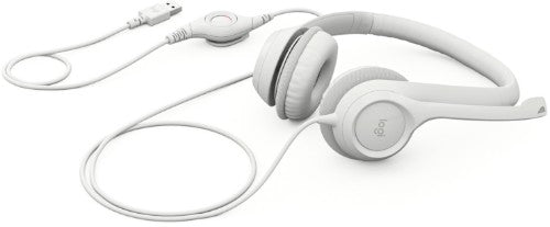 Logitech 981-001285 headphones/headset Wired Head-band Office/Call center USB Type-A White