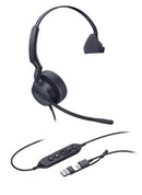 Yealink UH44 Mono Teams USB-C/A Headset Wired Head-band Office/Call center USB Type-C / USB Type-A Black