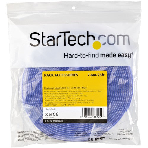 StarTech.com HKLP25BL cable tie Hook & loop cable tie Nylon Blue 1 pc(s)