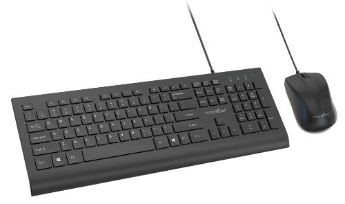Rocstor Y10P024-B1 keyboard Mouse included Home/Office USB QWERTY US English Black