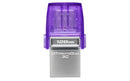 Kingston Technology DataTraveler microDuo 3C USB flash drive 128 GB USB Type-A / USB Type-C 3.2 Gen 1 (3.1 Gen 1) Stainless steel, Purple