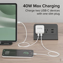 Plugable Technologies PS-40C2W mobile device charger Universal White AC Fast charging Indoor
