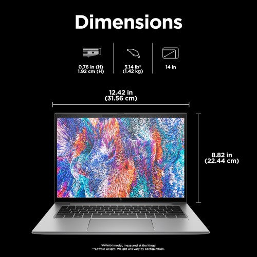 HP ZBook Firefly G11 Intel Core Ultra 7 125H Mobile workstation 14" Touchscreen WUXGA 16 GB DDR5-SDRAM 512 GB SSD Wi-Fi 6E (802.11ax) Windows 11 Pro Silver