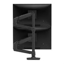 Ergotron LX Series LX Dual Stacking Arm, Tall Pole, Matte Black 40" Desk