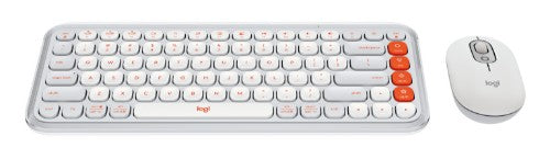 Logitech POP Icon Combo keyboard Mouse included Universal Bluetooth QWERTY English Orange, White