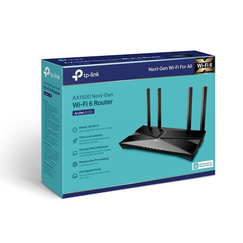 TP-Link Archer AX10 wireless router Gigabit Ethernet Dual-band (2.4 GHz / 5 GHz) Black