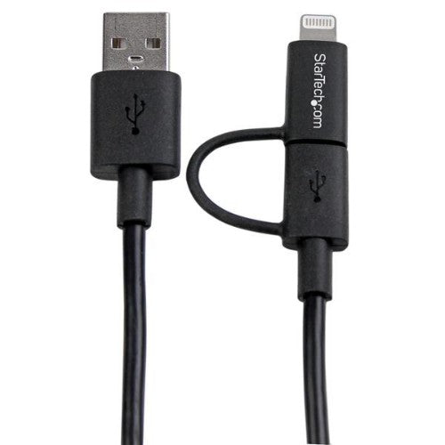 StarTech.com LTUB1MBK USB cable USB 2.0 39.4" (1 m) USB A Micro-USB B Black