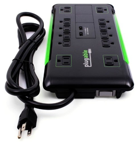 Plugable Technologies PS12-USB2B surge protector Black 12 AC outlet(s) 120 V 74.4" (1.89 m)