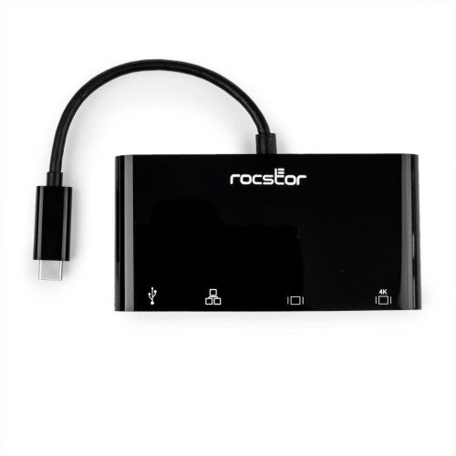 Rocstor Y10A248-B1 laptop dock/port replicator USB 3.2 Gen 1 (3.1 Gen 1) Type-C Black