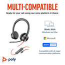 Poly Blackwire 8225 Stereo USB-C Headset +USB-C/A Adapter