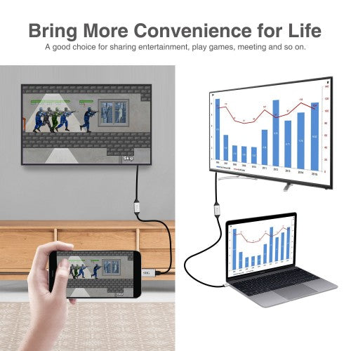 Siig CB-TC0511-S1 video cable adapter 196.9" (5 m) HDMI USB Type-C Black