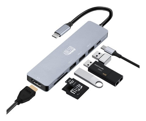 Adesso AUH-4025 laptop dock/port replicator Wired USB 3.2 Gen 2 (3.1 Gen 2) Type-C Aluminum