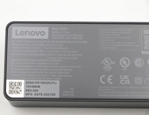 Lenovo 5A10W86255 power adapter/inverter Indoor 65 W Black