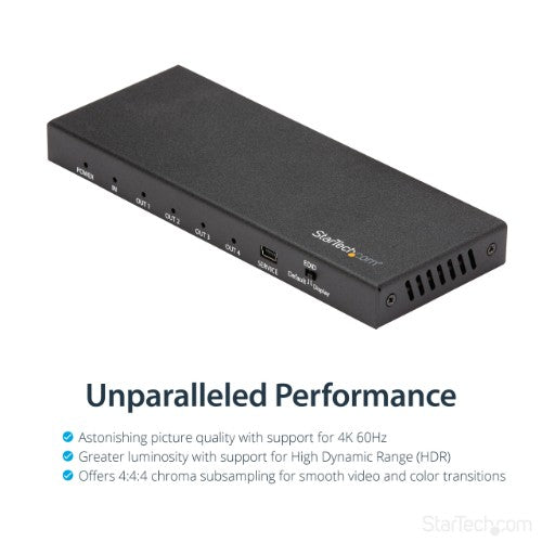 StarTech.com ST124HD202 video splitter HDMI 4x HDMI