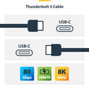 StarTech.com TBLT5MM80CM240WWH Thunderbolt cable 31.5" (0.8 m) 120 Gbit/s White