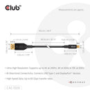 CLUB3D CAC-1559 video cable adapter 39.4" (1 m) USB Type-C DisplayPort Black