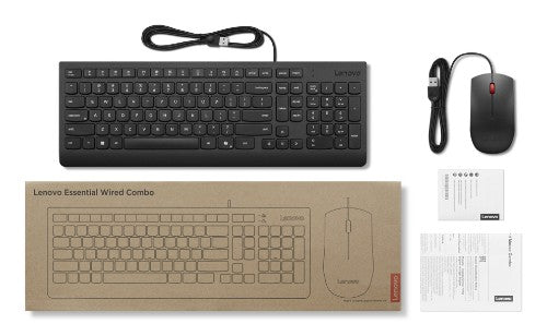 Lenovo 4X31R64400 keyboard Mouse included Universal USB US English Black