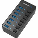 Sabrent HB-BUP7 interface hub USB 3.2 Gen 1 (3.1 Gen 1) Type-C 5000 Mbit/s Black