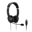 Kensington K33065WW headphones/headset Wired Head-band Office/Call center USB Type-A Black