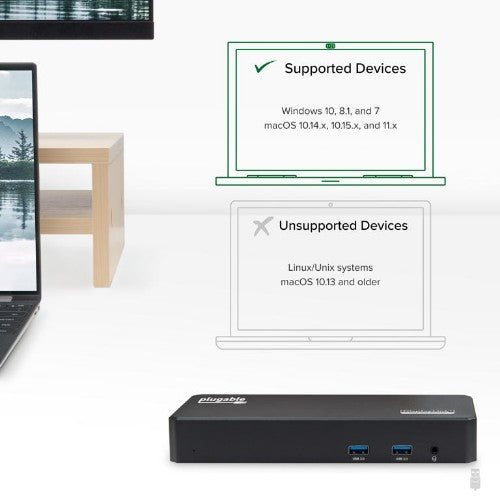 Plugable Technologies UD-3900PDZ laptop dock/port replicator Docking USB 3.2 Gen 1 (3.1 Gen 1) Type-C Black