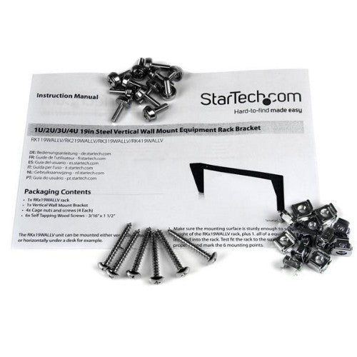 StarTech.com RK419WALLV rack cabinet 4U Wall mounted rack Black