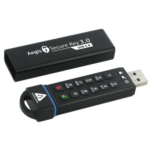 Apricorn Aegis Secure Key 3.0 USB flash drive 120 GB USB Type-A 3.2 Gen 1 (3.1 Gen 1) Black