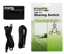 Plugable Technologies USB2-SWITCH2 interface hub 480 Mbit/s Black